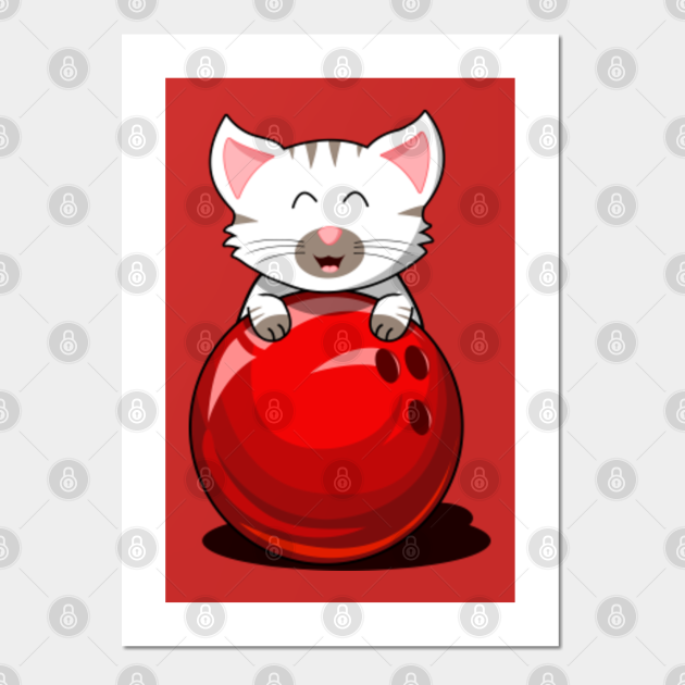 Cat bowling ball kitten baby cat bowling Bowling Cat Posters and